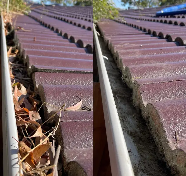 Man With a Vac Gutter Cleaning
